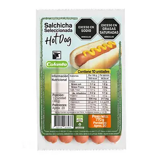 Salchicha Hot Dog Colanta 770 g x 10 u
