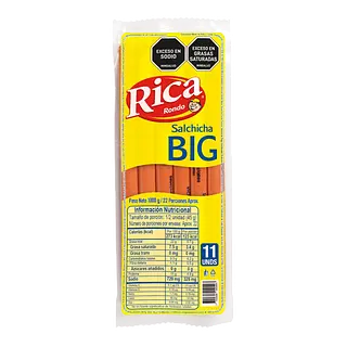 Salchicha Big Rica 1 Kg x 11 u