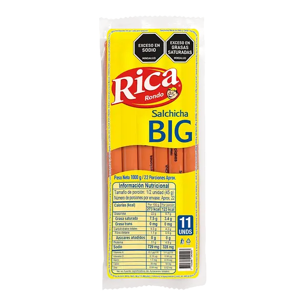 Salchicha Big Rica 1 Kg x 11 u