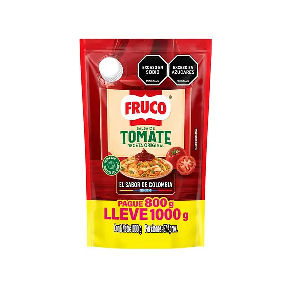 Salsa Tomate Fruco Pague 800 Lleve 1000 g