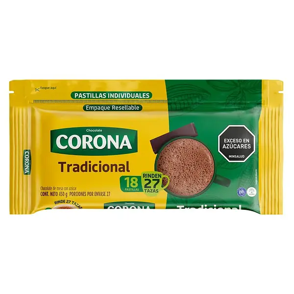 Chocolate Corona Tradicional zipack 450 g