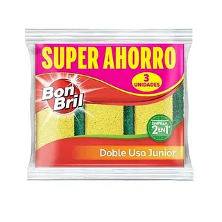 Esponja Doble Uso Junior x 3 u