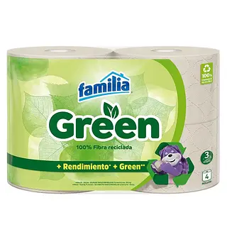 Papel Higiénico Familia Green 3 Hoja x 4 Rollos