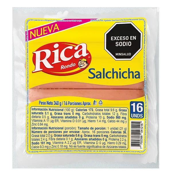 Salchicha Rica x 16 x 340 g